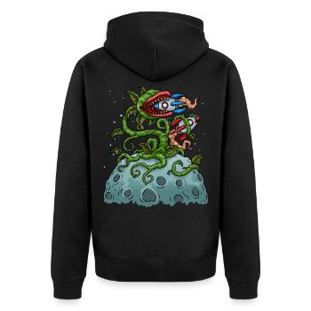 Venus Flytrap Rocket Carnivorous Plant - Unisex Premium Organic Zip Hoodie - black - Back - Nico (187cm)