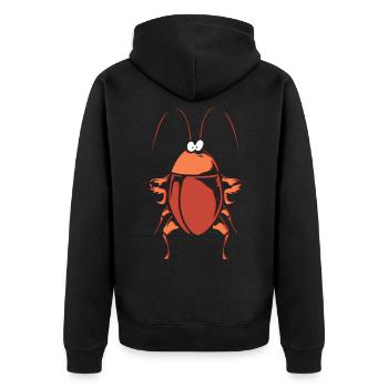 Kakerlake - Unisex Premium Bio Zip Hoodie - Schwarz - Hinten - Nico (187cm)
