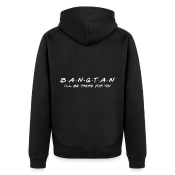 Bangtan KPOP bat la musique pop coréenne - Veste à capuche bio Premium Unisexe - noir - Dos - Nico (187cm)