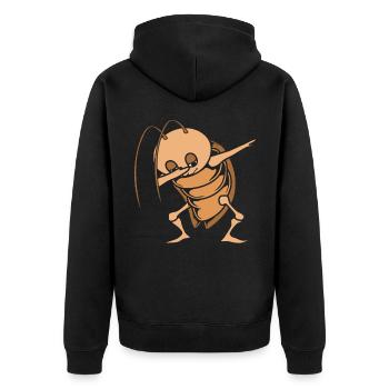 Kakerlake - Unisex Premium Bio Zip Hoodie - Schwarz - Hinten - Nico (187cm)