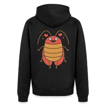 Kakerlake - Unisex Premium Bio Zip Hoodie - Schwarz - Hinten - Nico (187cm)