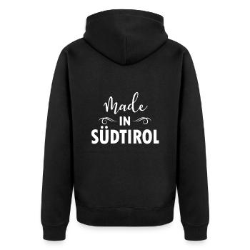 Südtirol Italien Winterurlaub Ski Schnee - Unisex Premium Bio Zip Hoodie - Schwarz - Hinten - Nico (187cm)