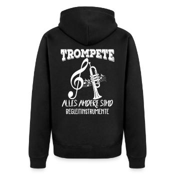 Trompete Musiker Blasinstrument Trompeter - Unisex Premium Bio Zip Hoodie - Schwarz - Hinten - Nico (187cm)