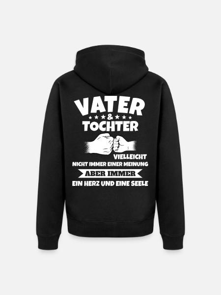 Vater Tochter Geschenkidee - Unisex Premium Bio Zip Hoodie - Schwarz