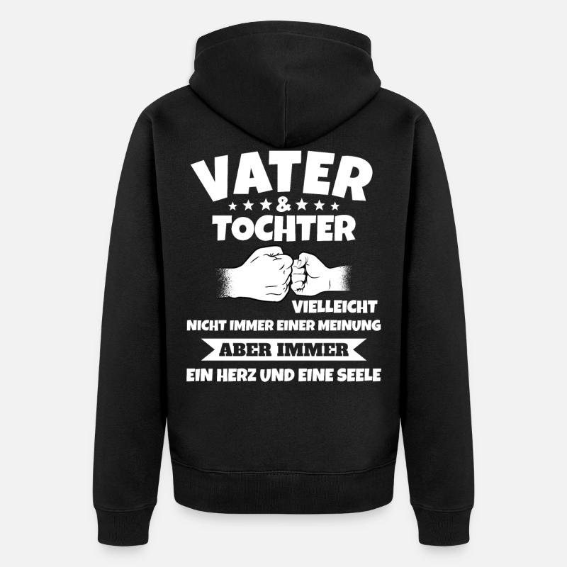 Vater Tochter Geschenkidee - Unisex Premium Bio Zip Hoodie - Schwarz