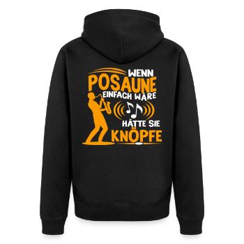 Posaunist Blasinstrument Konzert Musiker - Unisex Premium Bio Zip Hoodie - Schwarz - Hinten - Nico (187cm)