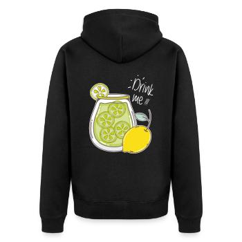 Limonade Citron Boisson Rafraîchissement estivale - Veste à capuche bio Premium Unisexe - noir - Dos - Nico (187cm)
