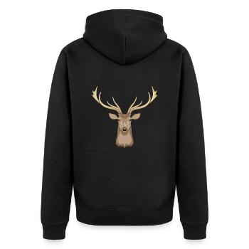 Cerf Bois Bois Chasseurs de cerfs - Veste à capuche bio Premium Unisexe - noir - Dos - Nico (187cm)