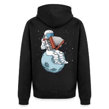 Accordéon chemise homme astronaute enfant accordéon - Veste à capuche bio Premium Unisexe - noir - Dos - Nico (187cm)