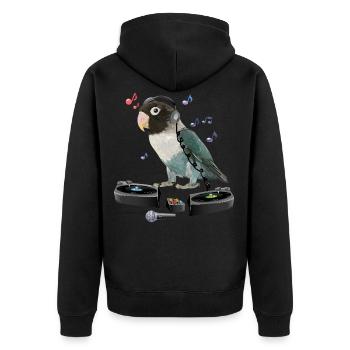 Lovebirds - Unisex Premium Bio Zip Hoodie - Schwarz - Hinten - Nico (187cm)