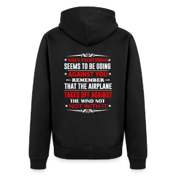 Piloten Spruch Flugzeug Jet Pilot - Unisex Premium Bio Zip Hoodie - Schwarz - Hinten - Nico (187cm)