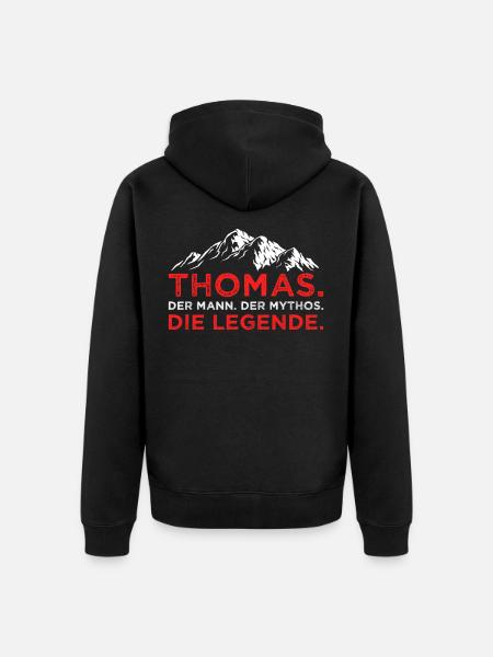 Thomas Mann Mythos Legende - Unisex Premium Bio Zip Hoodie - Schwarz