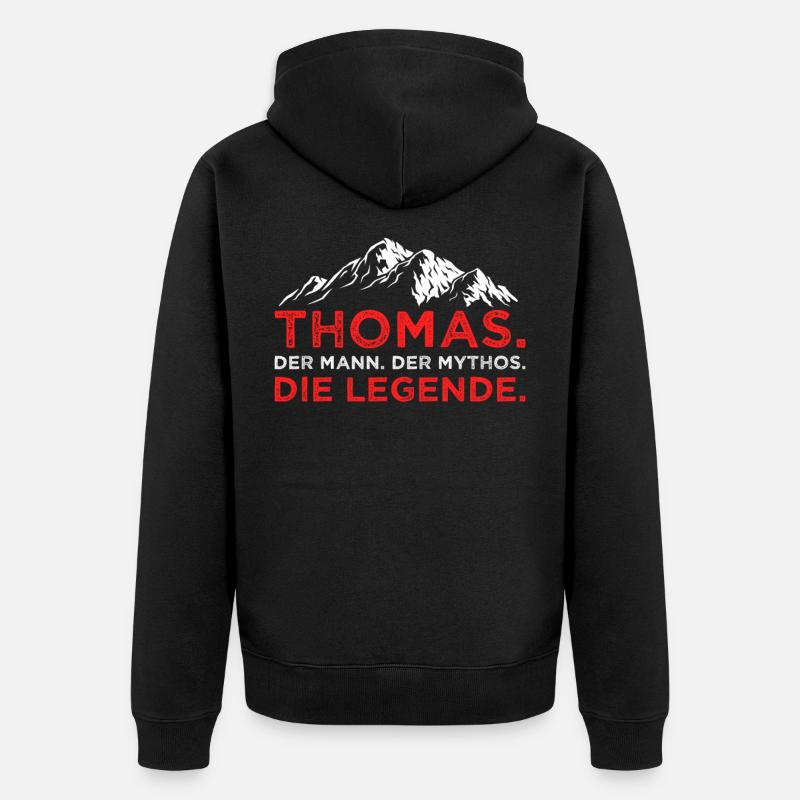 Thomas Mann Mythos Legende - Unisex Premium Bio Zip Hoodie - Schwarz