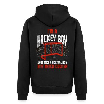 Hockeyeur Garçon - Veste à capuche bio Premium Unisexe - noir - Dos - Nico (187cm)