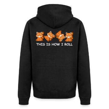 Voici comment je roule les hommes Red Panda - Veste à capuche bio Premium Unisexe - noir - Dos - Nico (187cm)