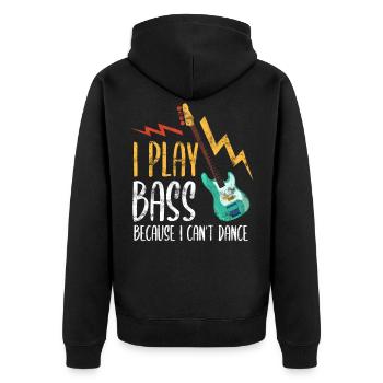 Bass Spieler Vintage - Unisex Premium Bio Zip Hoodie - Schwarz - Hinten - Nico (187cm)
