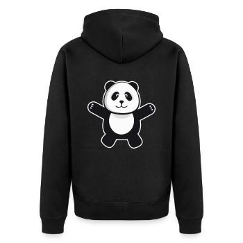 Panda teddy bear china bears panda bear - Unisex Premium Organic Zip Hoodie - black - Back - Nico (187cm)