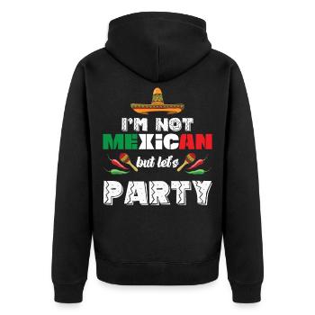 Mexikaner Party Mariachi Band Sombrero - Unisex Premium Bio Zip Hoodie - Schwarz - Hinten - Nico (187cm)