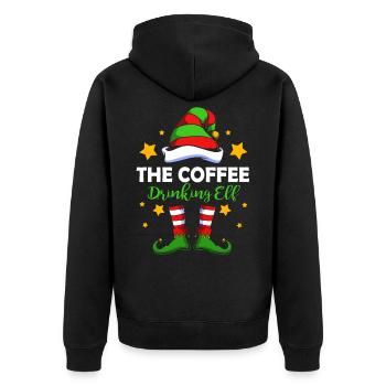 Elfe Elf Weihnachtsgeschenk Kaffee - Unisex Premium Bio Zip Hoodie - Schwarz - Hinten - Nico (187cm)