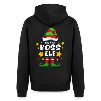 Elfe Elf Weihnachtsgeschenk Boss - Unisex Premium Bio Zip Hoodie - Schwarz - Hinten - Nico (187cm)