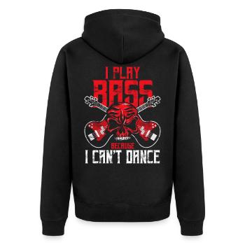 Bass player who can't dance - Unisex Premium Organic Zip Hoodie - black - Back - Nico (187cm)