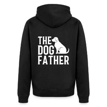 Le Chien Père Chien Papa Père Canin - Veste à capuche bio Premium Unisexe - noir - Dos - Nico (187cm)