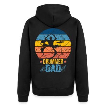 Papa de batterie - Veste à capuche bio Premium Unisexe - noir - Dos - Nico (187cm)