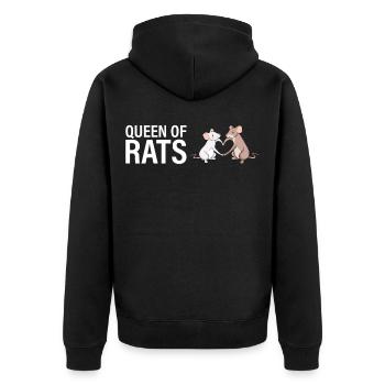 Queen of Rats - Unisex Premium Bio Zip Hoodie - Schwarz - Hinten - Nico (187cm)