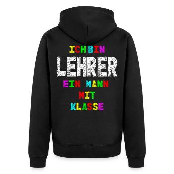 Enseignant je suis enseignant un homme avec un cadeau de classe - Veste à capuche bio Premium Unisexe - noir - Dos - Nico (187cm)