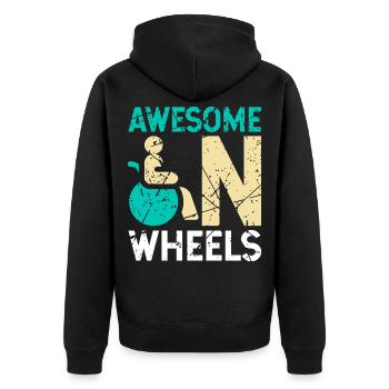 Humour en fauteuil roulant handicap handicap - Veste à capuche bio Premium Unisexe - noir - Dos - Nico (187cm)