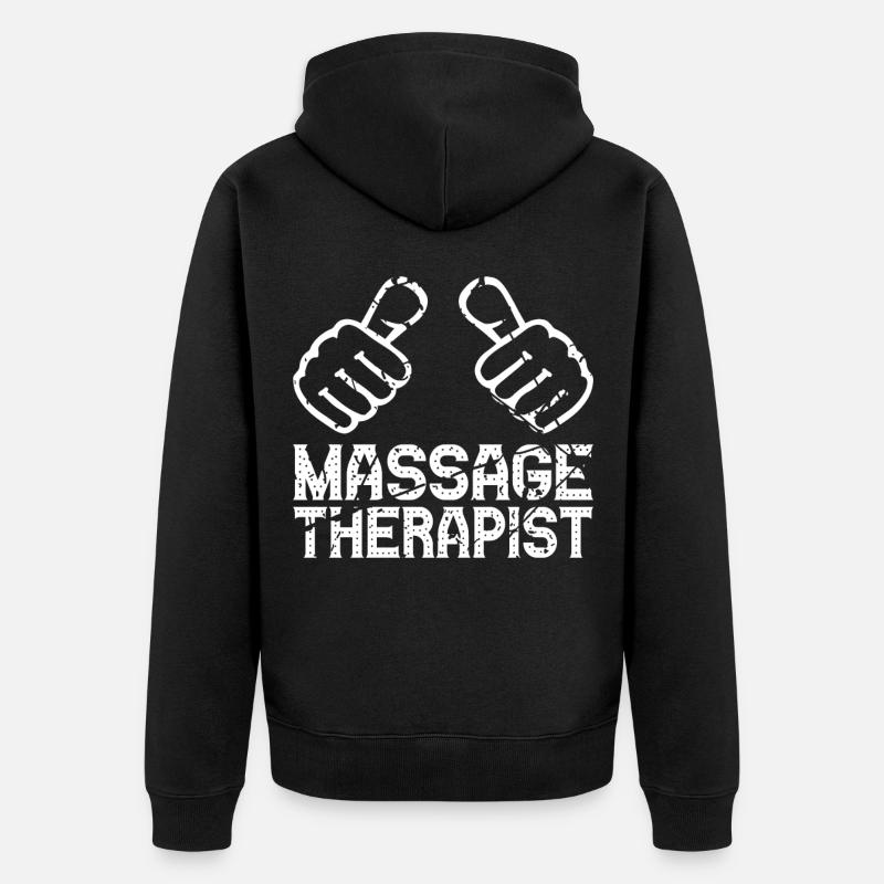 Massagetherapeut Lustige Massagetherapie - Unisex Premium Bio Zip Hoodie - Schwarz