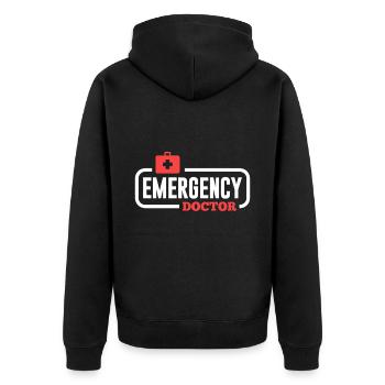 Notarzt Sanitäter Ersthelfer Notfall Krank - Unisex Premium Bio Zip Hoodie - Schwarz - Hinten - Nico (187cm)