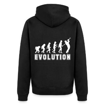 Trumpets evolution musicians marching band - Unisex Premium Organic Zip Hoodie - black - Back - Nico (187cm)