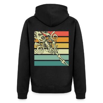 Trompette musicien instrument à vent fanfare - Veste à capuche bio Premium Unisexe - noir - Dos - Nico (187cm)