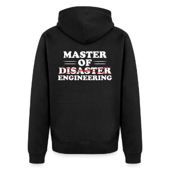 Master of Engineering - Unisex Premium Bio Zip Hoodie - Schwarz - Hinten - Nico (187cm)