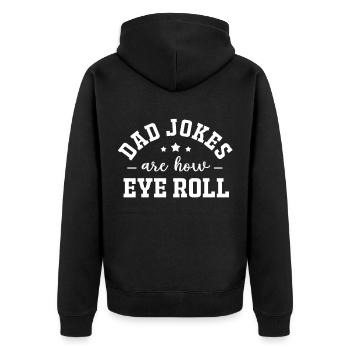 Vatertag - Unisex Premium Bio Zip Hoodie - Schwarz - Hinten - Nico (187cm)