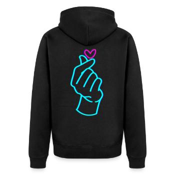 K-Pop Korea Pop Kdrama Kpop Corée Coréenne - Veste à capuche bio Premium Unisexe - noir - Dos - Nico (187cm)