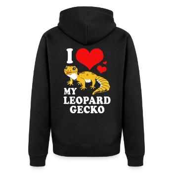 Gecko Lizard Geckos Reptile Reptiles - Unisex Premium Organic Zip Hoodie - black - Back - Nico (187cm)