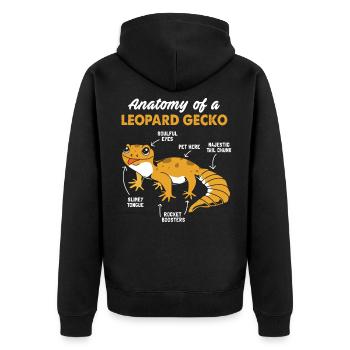 Gecko Anatomie - Unisex Premium Bio Zip Hoodie - Schwarz - Hinten - Nico (187cm)