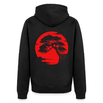 Bonsaibaum Gärtner Japan Wachstum Bonsai - Unisex Premium Bio Zip Hoodie - Schwarz - Hinten - Nico (187cm)