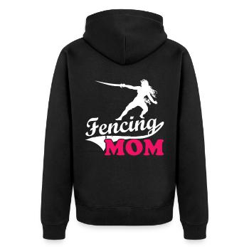 Fechten Mutter Kampfsport Schwertkampf - Unisex Premium Bio Zip Hoodie - Schwarz - Hinten - Nico (187cm)