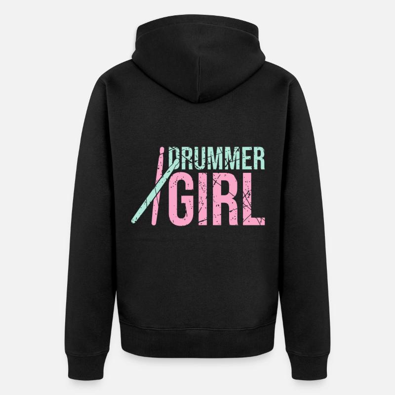 Batterie de fille batteur - Veste à capuche bio Premium Unisexe - noir