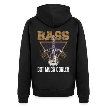 Coole Bass Gitarrist Bassist Bass Spieler - Unisex Premium Bio Zip Hoodie - Schwarz - Hinten - Nico (187cm)