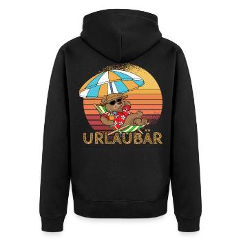 Vacancier vacances voyage vacances plage soleil mer - Veste à capuche bio Premium Unisexe - noir - Dos - Nico (187cm)