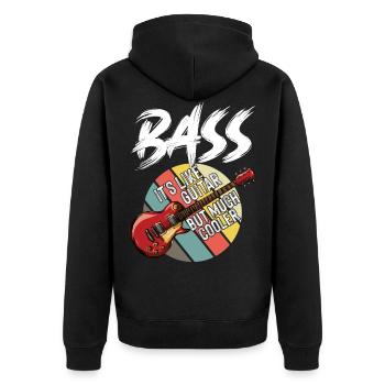 Bassgitarre Rock Bassist Musiker Konzert - Unisex Premium Bio Zip Hoodie - Schwarz - Hinten - Nico (187cm)