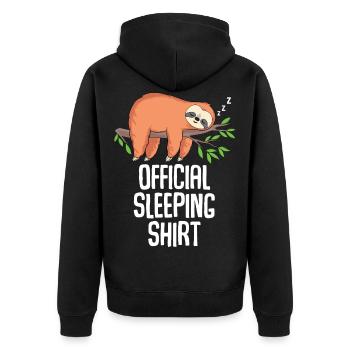 My Official Sleeping Shirt Sloth - Unisex Premium Organic Zip Hoodie - black - Back - Nico (187cm)
