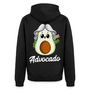 Advocado Advokat Anwalt Jura Avocado Geburtstag - Unisex Premium Bio Zip Hoodie - Schwarz - Hinten - Nico (187cm)