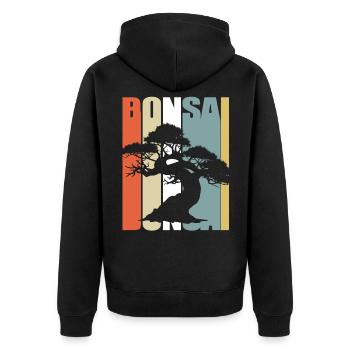 Bonsai tree gardener Japan growth bonsai - Unisex Premium Organic Zip Hoodie - black - Back - Nico (187cm)