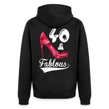 40 et fabuleux 40 anniversaire 40 ans - Veste à capuche bio Premium Unisexe - noir - Dos - Nico (187cm)