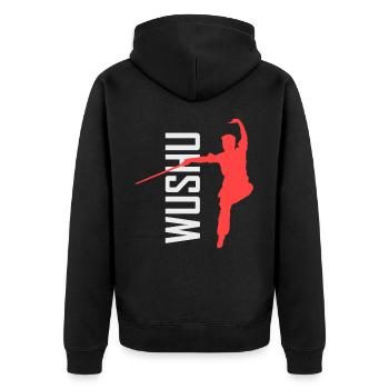 Entraînement Wushu Tai-Chi Arts Martiaux MMA - Veste à capuche bio Premium Unisexe - noir - Dos - Nico (187cm)